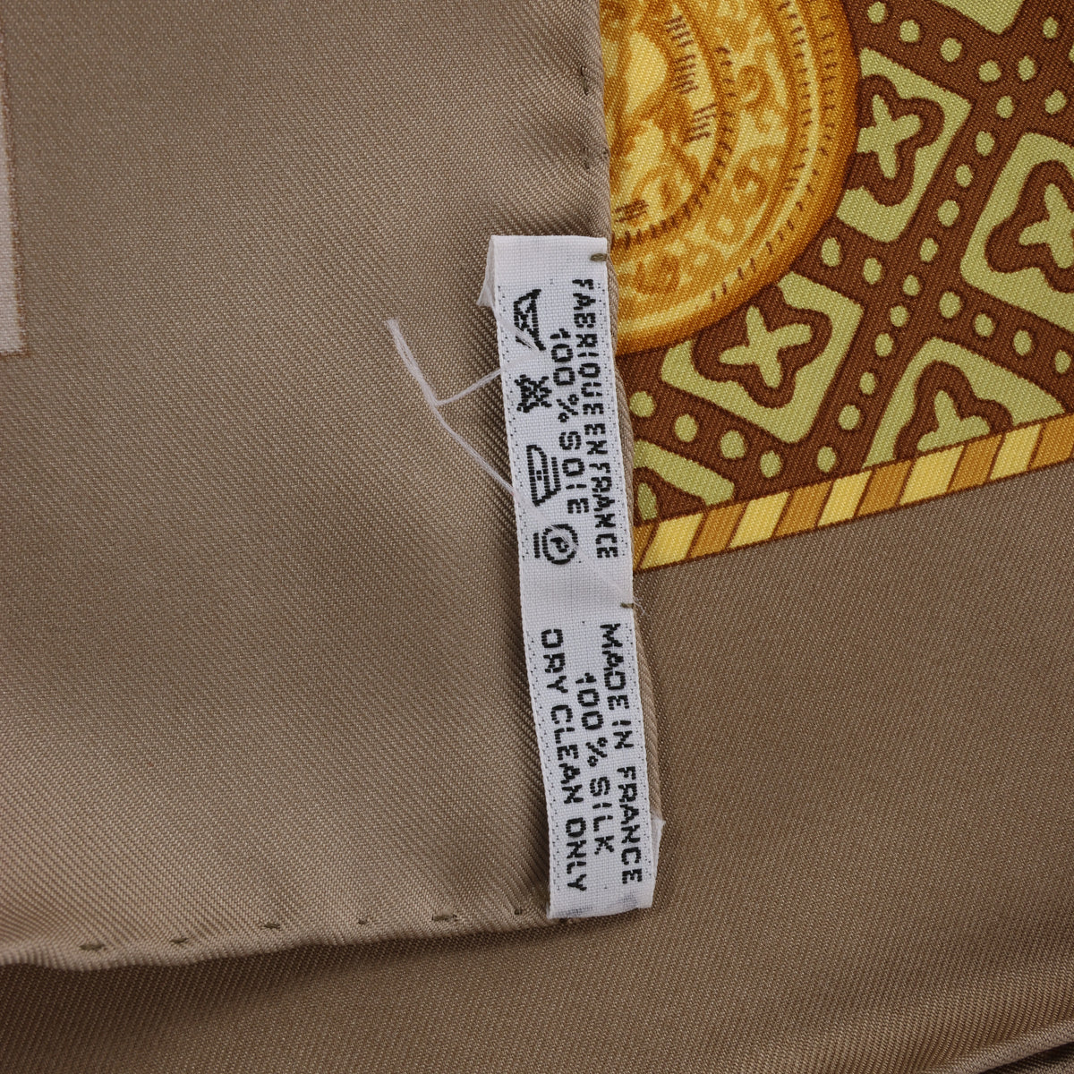 Hermès Carré 90 "LE TAROT" Silk handkerchief in Beige