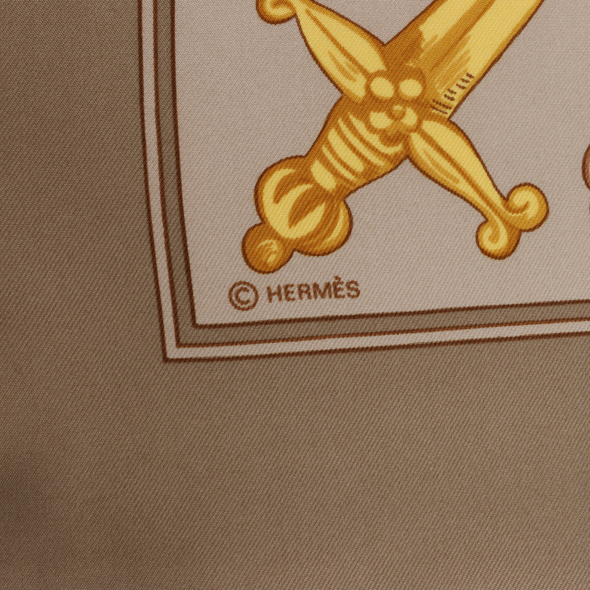 Hermès Carré 90 "LE TAROT" Silk handkerchief in Beige