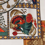 Hermès Carré 90 "LE TAROT" Silk handkerchief in Yellow