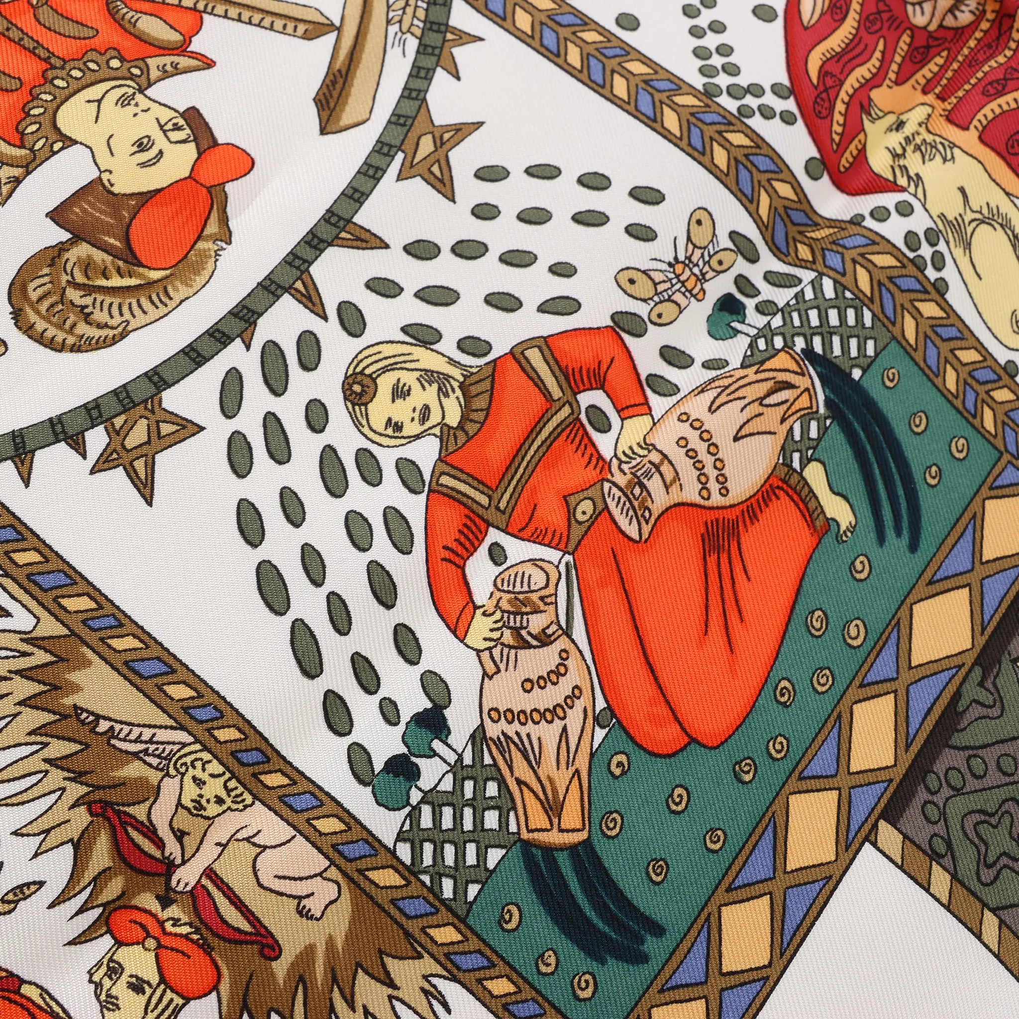 Hermès Carré 90 "LE TAROT" Silk handkerchief in Yellow