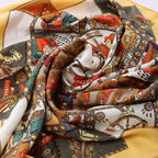 Hermès Carré 90 "LE TAROT" Silk handkerchief in Yellow