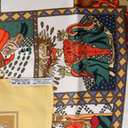 Hermès Carré 90 "LE TAROT" Silk handkerchief in Yellow