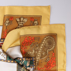 Hermès Carré 90 "LE TAROT" Silk handkerchief in Yellow