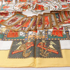 Hermès Carré 90 "LE TAROT" Silk handkerchief in Yellow