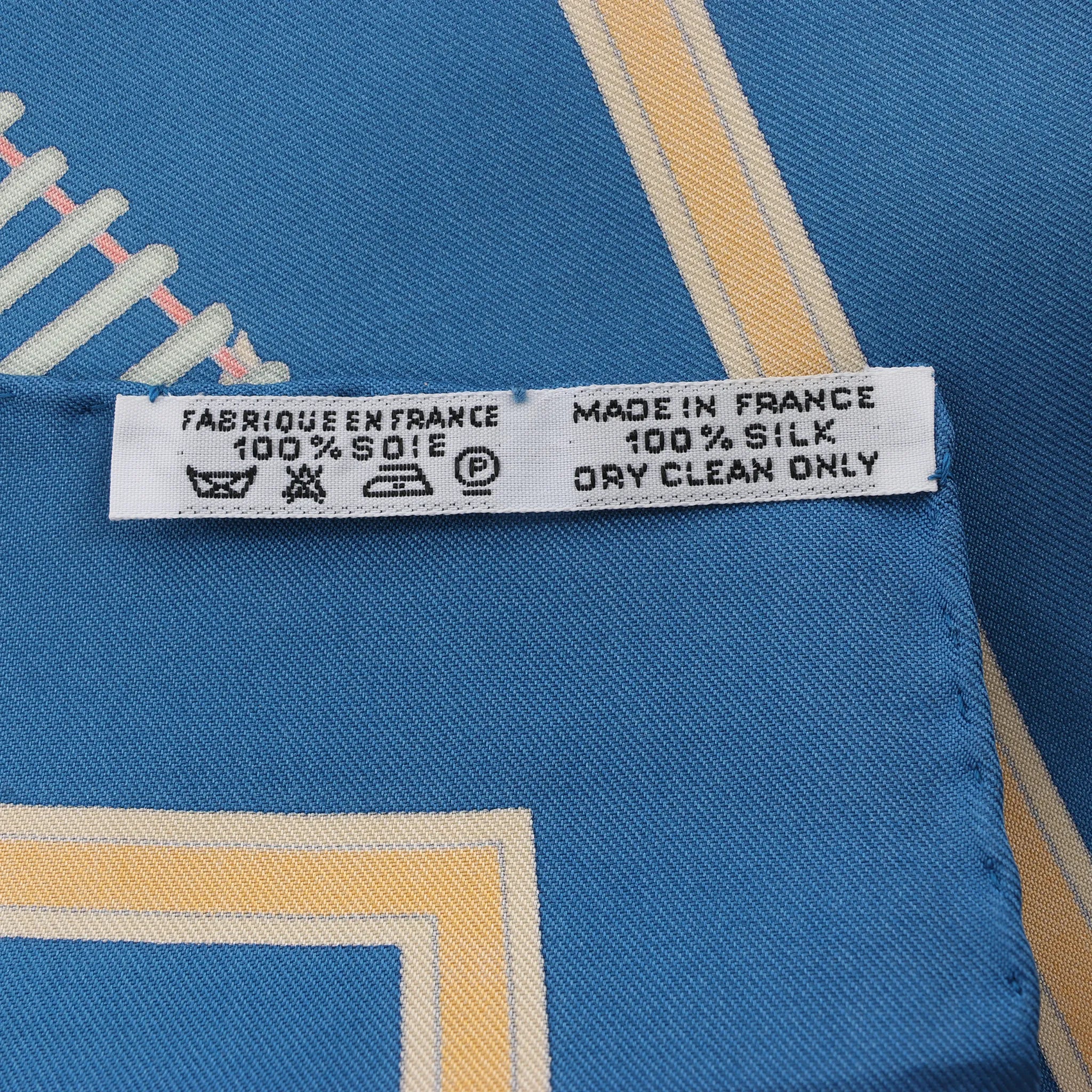 Hermès Carré 90 "LE TEMPS des MARIONNETTES" Silk handkerchief in Blue
