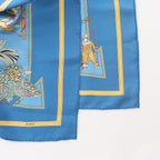 Hermès Carré 90 "LE TEMPS des MARIONNETTES" Silk handkerchief in Blue