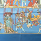 Hermès Carré 90 "LE TEMPS des MARIONNETTES" Silk handkerchief in Blue