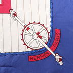 Hermès Carré 90 "LES BECANES" Silk handkerchief in Blue x White