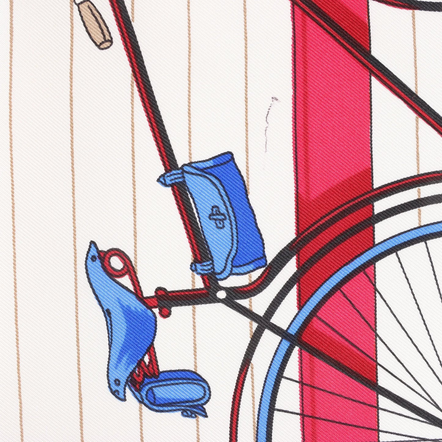 Hermès Carré 90 „LES BECANES“ Seidentaschentuch in Blau x Weiß