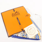 Hermès Carré 90 "LES BECANES" Silk handkerchief in Blue x White