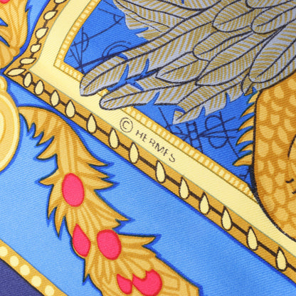 Hermès Carré 90 "LES BISSONE DE VENISE" Foulard 100% Soie en Bleu
