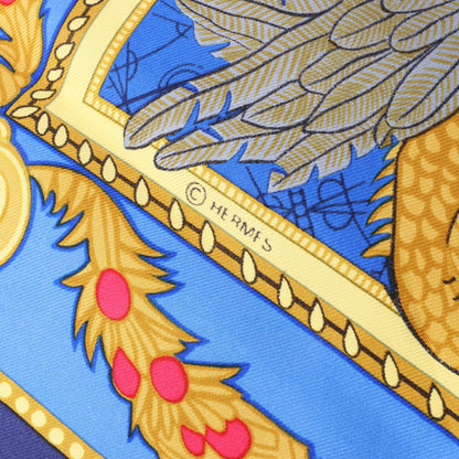 Hermès Carré 90 "LES BISSONE DE VENISE" 100% Silk Scarf in Blue