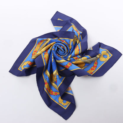 Hermès Carré 90 "LES BISSONE DE VENISE" 100% Silk Scarf in Blue
