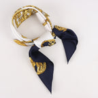 Hermès Carré 90 "LES CAVALIERS D'OR" Silk handkerchief in Navy Blue