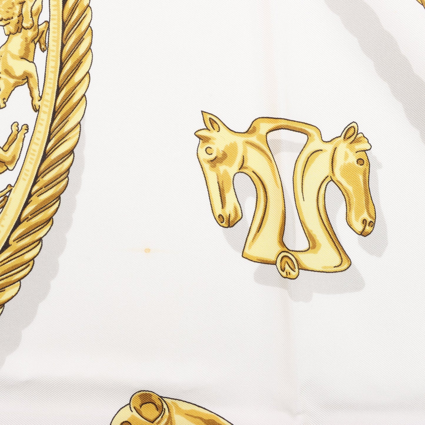 Hermès Carré 90 "LES CAVALIERS D'OR" 100% Silk Scarf in Red