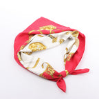 Hermès Carré 90 "LES CAVALIERS D'OR" 100% Silk Scarf in Red