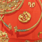 Hermès Carré 90 "LES CAVALIERS D'OR" Silk handkerchief in Red