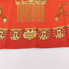 Hermès Carré 90 "LES CAVALIERS D'OR" Silk handkerchief in Red