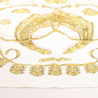 Hermès Carré 90 "LES CAVALIERS D'OR" Silk handkerchief in White