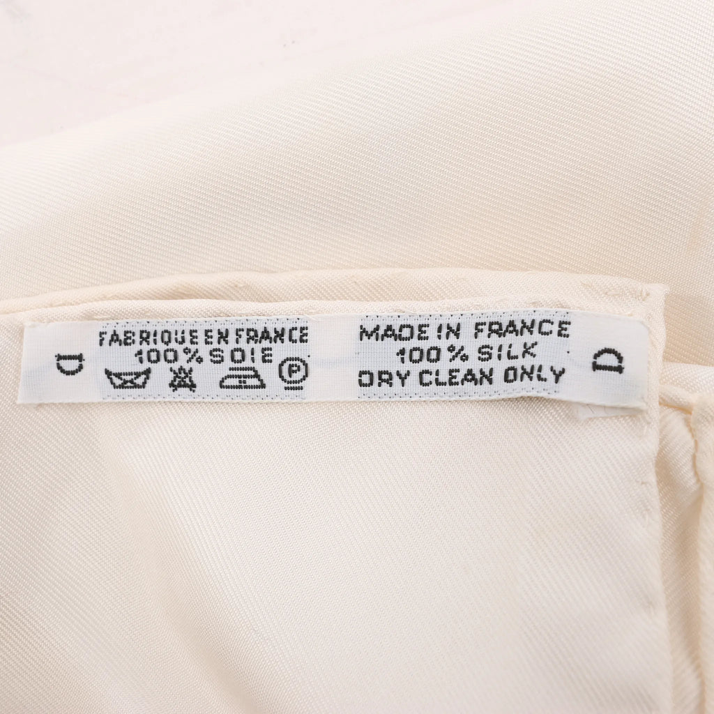Hermès Carré 90 "LES CAVALIERS D'OR" Silk handkerchief in White
