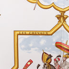 Hermès Carré 90 "LES CHEVAUX DES MOGHOLS" Silk handkerchief in Gray