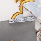 Hermès Carré 90 "LES CHEVAUX DES MOGHOLS" Silk handkerchief in Gray
