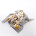 Hermès Carré 90 "LES CHEVAUX DES MOGHOLS" Silk handkerchief in Gray