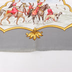 Hermès Carré 90 "LES CHEVAUX DES MOGHOLS" Silk handkerchief in Gray