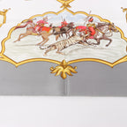 Hermès Carré 90 "LES CHEVAUX DES MOGHOLS" Silk handkerchief in Gray