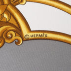 Hermès Carré 90 "LES CHEVAUX DES MOGHOLS" Silk handkerchief in Gray