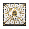 Hermès Carré 90 "LES CLES" Silk handkerchief in Black