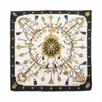 Hermès Carré 90 "LES CLES" Silk handkerchief in Black
