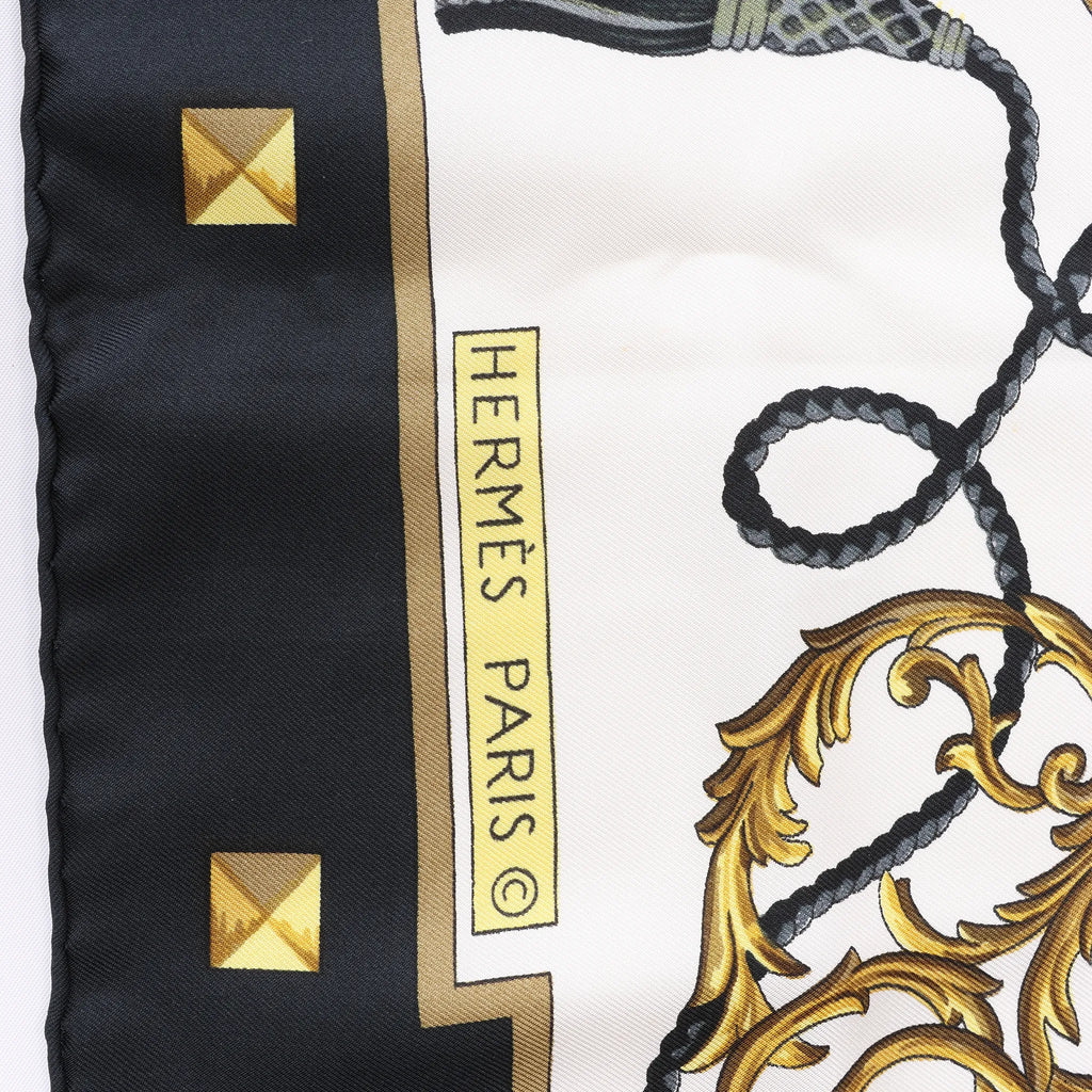 Hermès Carré 90 "LES CLES" Silk handkerchief in Black