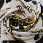 Hermès Carré 90 "LES CLES" Silk handkerchief in Black