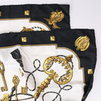 Hermès Carré 90 "LES CLES" Silk handkerchief in Black