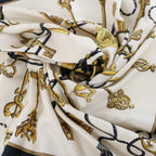 Hermès Carré 90 "LES CLES" Silk handkerchief in Black