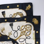 Hermès Carré 90 "LES CLES" Silk handkerchief in Black