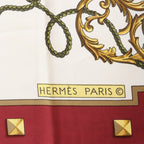 Hermès Carré 90 "LES CLES" Silk handkerchief in Burgundy