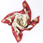 Hermès Carré 90 "LES CLES" Silk handkerchief in Burgundy