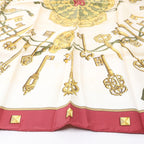 Hermès Carré 90 "LES CLES" Silk handkerchief in Burgundy
