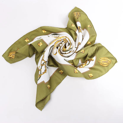 Hermès Carré 90 "LES CLES" Silk handkerchief in Khaki