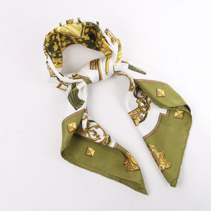 Hermès Carré 90 "LES CLES" Silk handkerchief in Khaki