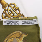 Hermès Carré 90 "LES CLES" Silk handkerchief in Khaki