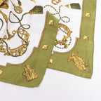 Hermès Carré 90 "LES CLES" Silk handkerchief in Khaki