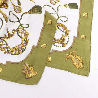 Hermès Carré 90 "LES CLES" Silk handkerchief in Khaki