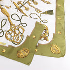 Hermès Carré 90 "LES CLES" Silk handkerchief in Khaki