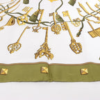 Hermès Carré 90 "LES CLES" Silk handkerchief in Khaki