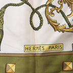 Hermès Carré 90 "LES CLES" Silk handkerchief in Green