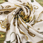 Hermès Carré 90 "LES CLES" Silk handkerchief in Green