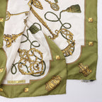 Hermès Carré 90 "LES CLES" Silk handkerchief in Green